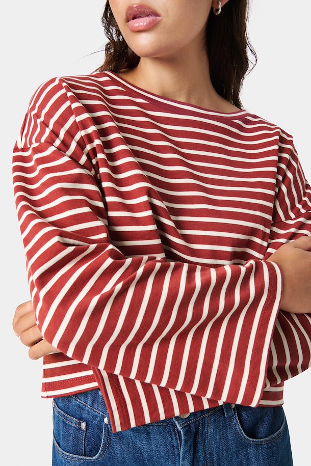 SALE SOAKED IN LUXURY Neo Boxy Striped LS Tee