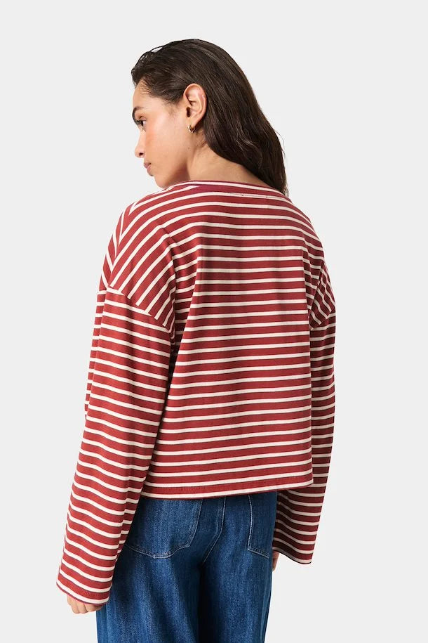 SALE SOAKED IN LUXURY Neo Boxy Striped LS Tee