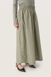 SOAKED IN LUXURY Maja Maxi Skirt in Shadow Green