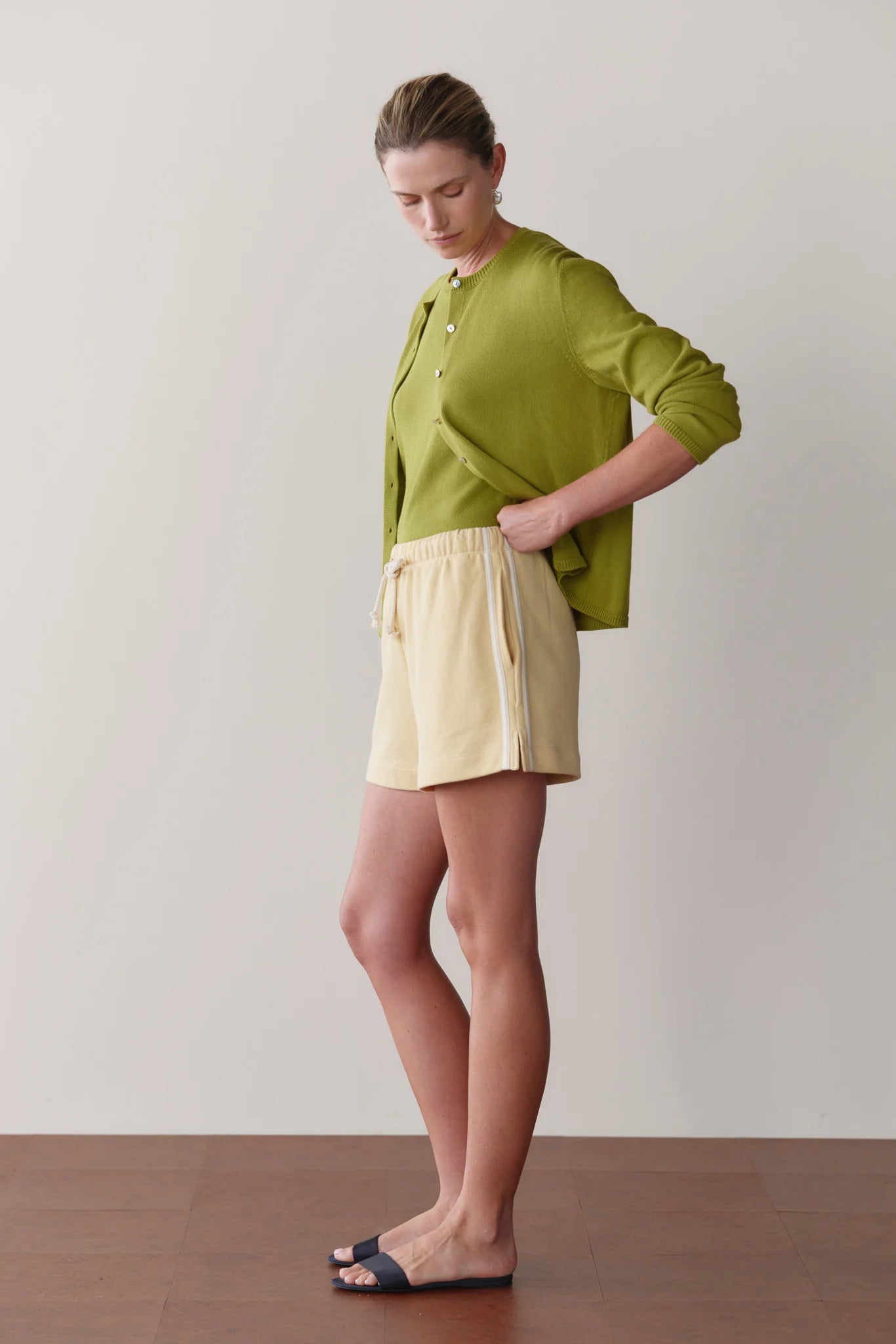 The Eco Terry Stripe Short in Butter