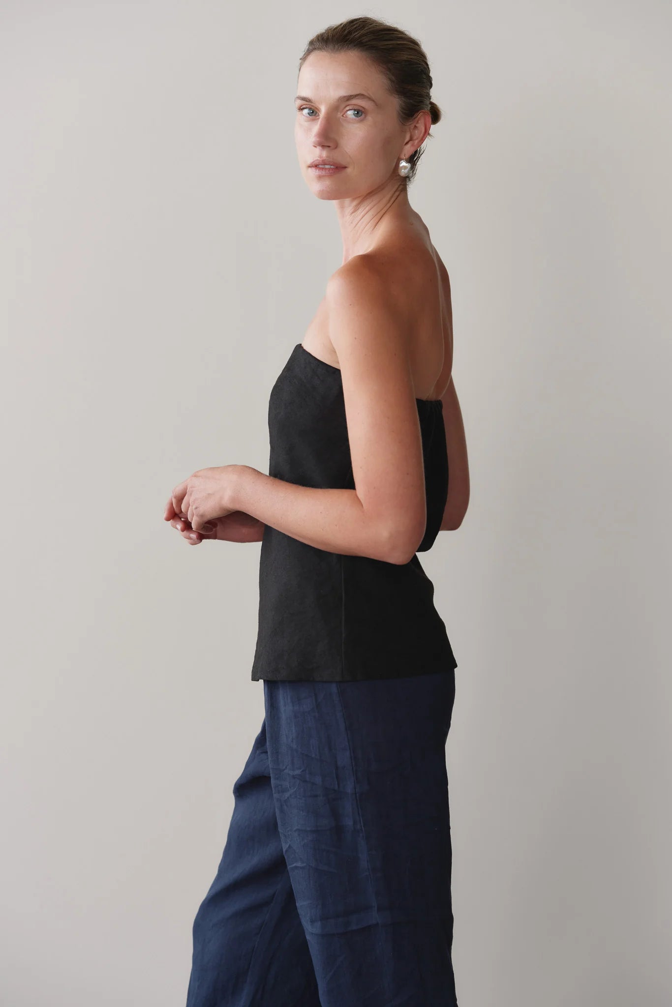 The Linen Tube Top in Jet