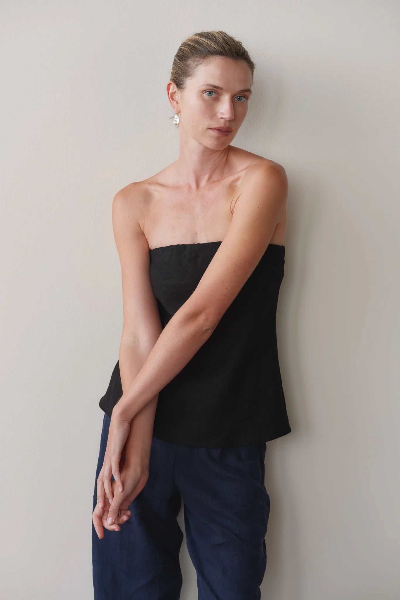 The Linen Tube Top in Jet