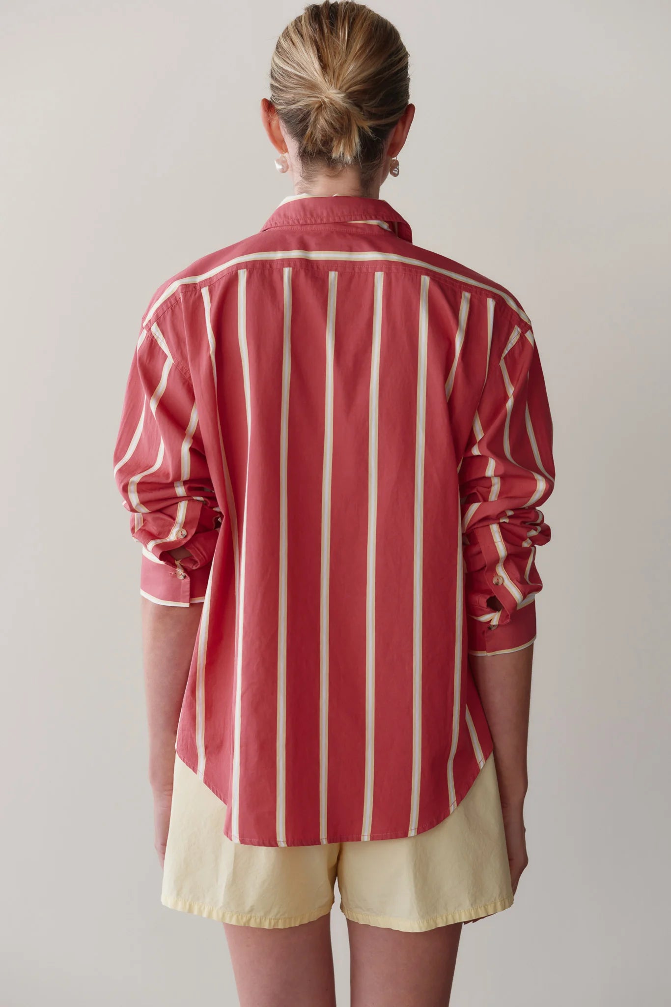 The Pop Shirt in Raspberry Stripe